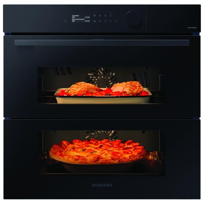Samsung NV7B5760WBK Serie 5 Forno da incasso Elettrico a Vapore 76 L Classe A+ Dual Cook Flex Air Fry WiFi (60x60x57 cm) colore Nero
