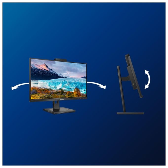 Philips 272S1MH-00 S Line Monitor PC 27'' IPS FHD 1920x1080 75Hz 4ms Webcam FHD Hub USB 3.2 HDMI DisplayPort colore Nero