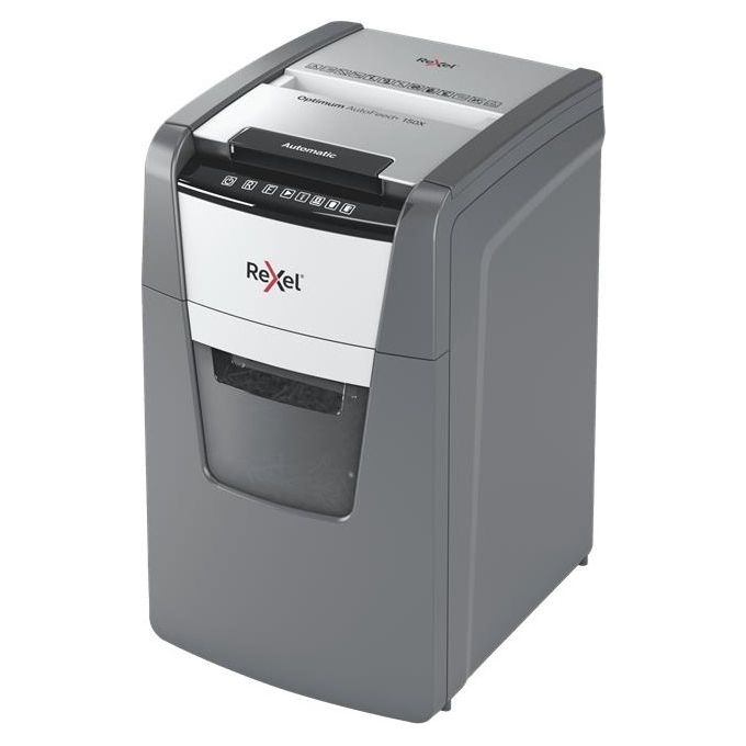 Rexel 2020150X Optimum Auto Feed+ Distruggidocumenti Automatico 150 Fogli Taglio a Frammento 44 Litri Cestino Removibile