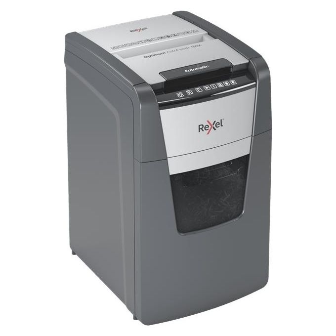 Rexel 2020150X Optimum Auto Feed+ Distruggidocumenti Automatico 150 Fogli Taglio a Frammento 44 Litri Cestino Removibile