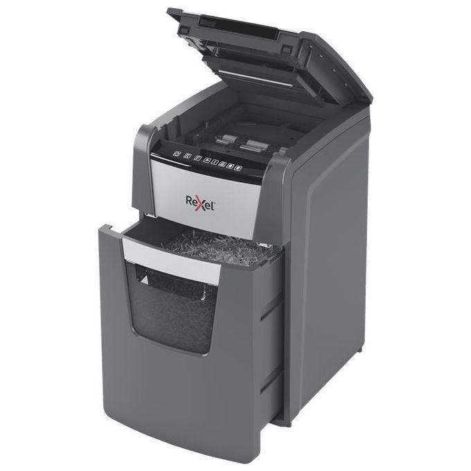 Rexel 2020150X Optimum Auto Feed+ Distruggidocumenti Automatico 150 Fogli Taglio a Frammento 44 Litri Cestino Removibile