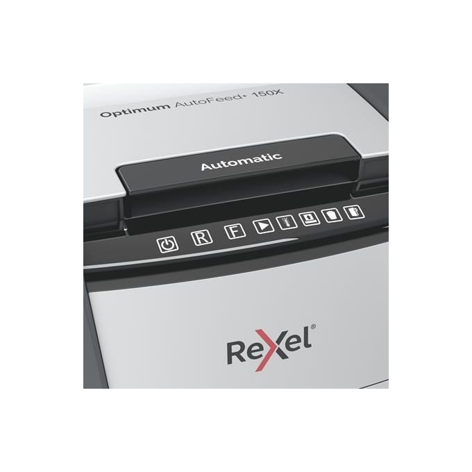 Rexel 2020150X Optimum Auto Feed+ Distruggidocumenti Automatico 150 Fogli Taglio a Frammento 44 Litri Cestino Removibile