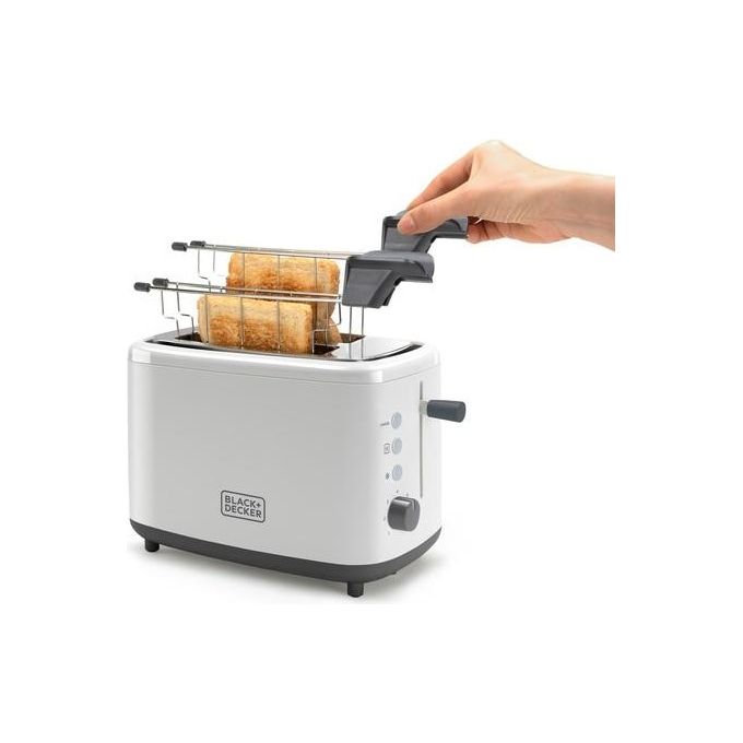 Black and Decker BXTOA820E Tostapane 2 Fette 820W 7 Livelli di Doratura Scongelamento Riscaldamento colore Bianco