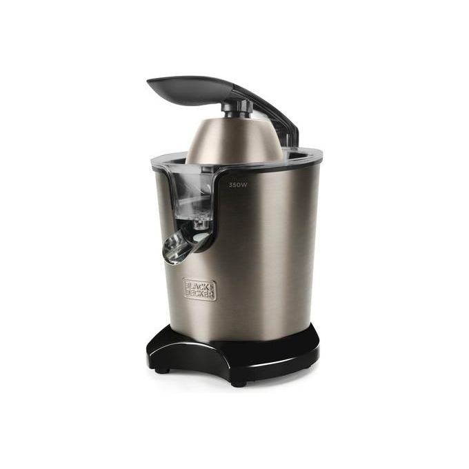 Black+decker BXCJ350E Spremiagrumi Elettrico con Leva 350W Doppio Cono 650 ml Acciaio Inox colore Nero