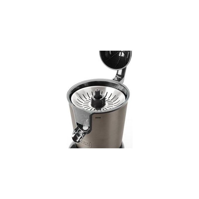 Black+decker BXCJ350E Spremiagrumi Elettrico con Leva 350W Doppio Cono 650 ml Acciaio Inox colore Nero