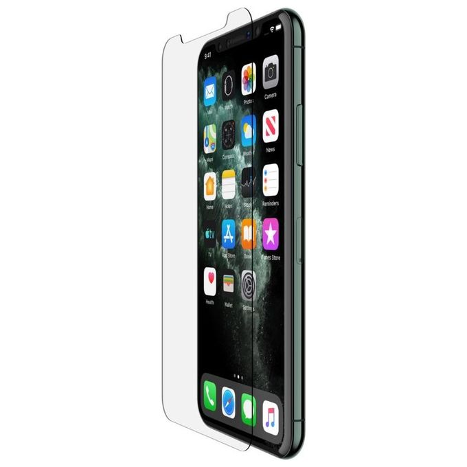 Belkin F8W940ZZ-AM InvisiGlass Pellicola proteggischermo trasparente in vetro temprato 9H antibatterico per iPhone 11 Pro-XS-X colore Trasparente