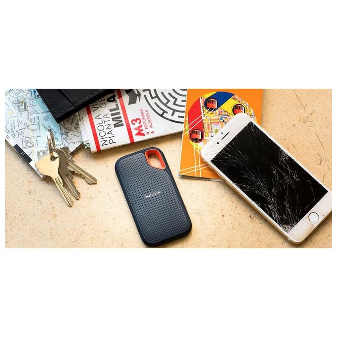 SanDisk SDSSDE61-4T00-G25 Extreme Portable SSD Esterno 4 TB USB tipo-C 3.2 Gen 2 1050 MB-s NVMe 256-bit AES colore Nero
