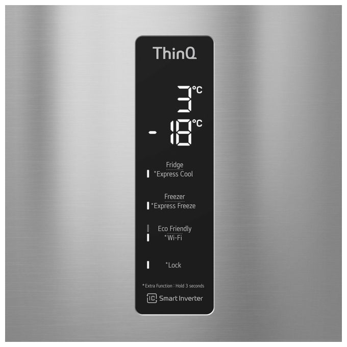 LG GBB567PZCMB Frigorifero Combinato 462 L 185 cm Classe E 41 dB No Frost Wi-Fi Door Cooling Linear Cooling colore Acciaio Inox