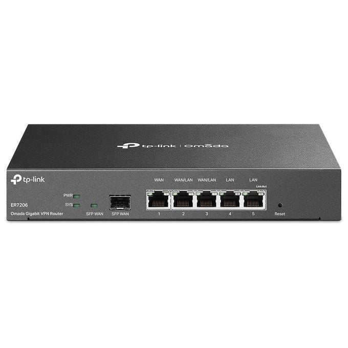 TP-Link TL-ER7206 Omada Gateway VPN Gigabit Multi-WAN SFP 4 Porte LAN Firewall SPI colore Nero