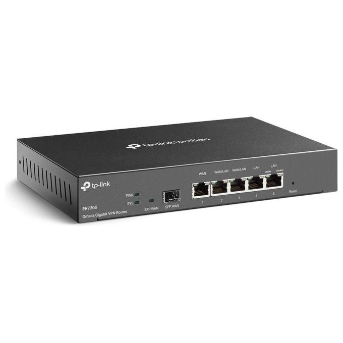 TP-Link TL-ER7206 Omada Gateway VPN Gigabit Multi-WAN SFP 4 Porte LAN Firewall SPI colore Nero
