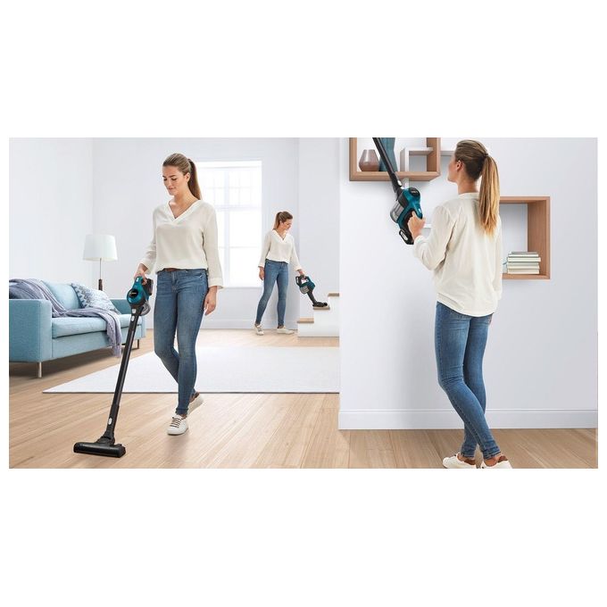 Bosch BBS611LAG Serie 6 Aspirapolvere a Bastone 2 in 1 Senza Sacchetto 0.3 L Batteria 18V 2.5 Ah autonomia 30 min colore Blu