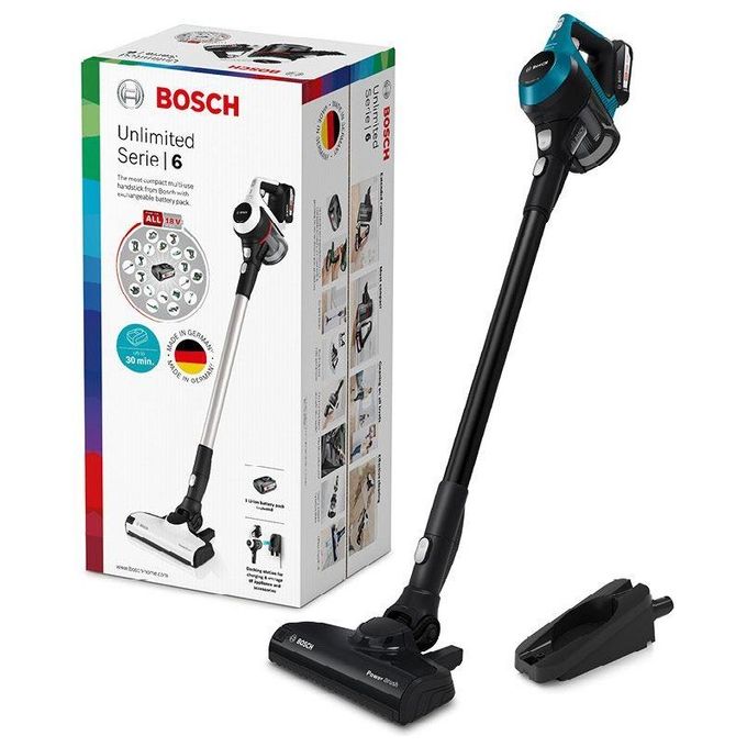 Bosch BBS611LAG Serie 6 Aspirapolvere a Bastone 2 in 1 Senza Sacchetto 0.3 L Batteria 18V 2.5 Ah autonomia 30 min colore Blu