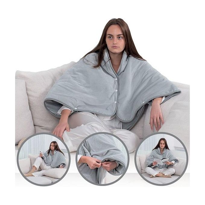 Macom 936 Coperta elettrica 100 W 6 livelli di temperatura con spegnimento automatico e telecomando digitale colore Grigio