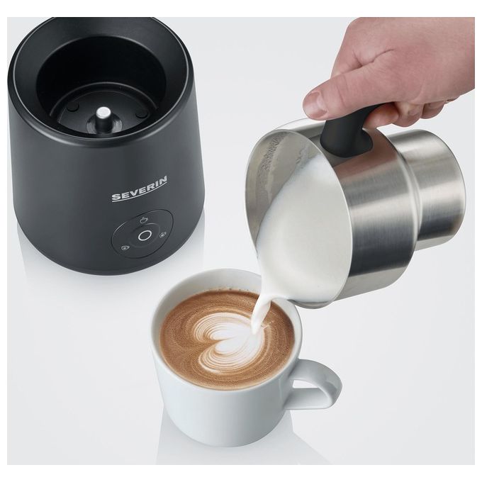 Severin SM3589 Spuma Lite Macchina da caffe' Montalatte a Induzione 400 ml 500 W Schiuma Calda e Fredda Funzione Cioccolato colore Beige Acciaio Inox