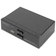 DIGITUS DS-12870 Switch KVM 2 Porte HDMI UHD 4K@30Hz 3840 x 2160p con Hub USB 2.0 e Audio Integrato colore Nero