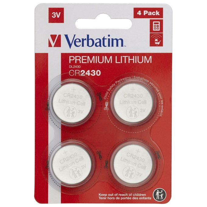 Verbatim CR2430 Batteria Mono Splituso Litio 4 Pezzi