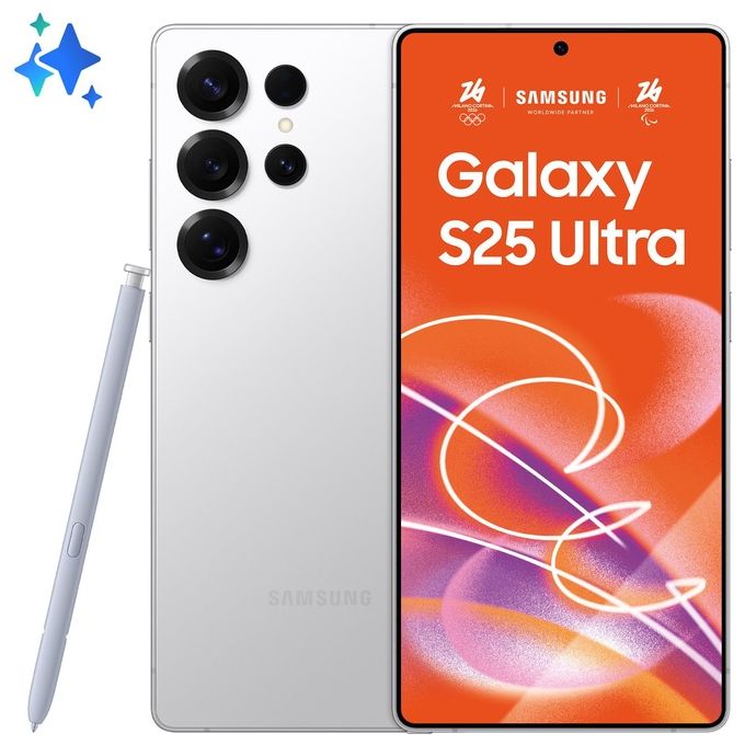 Samsung SM-S938BZSGEUE Galaxy S25 Ultra Smartphone Display 6.9'' QHD+ Dynamic AMOLED 2X Fotocamera 200MP RAM 12GB 512GB 5000 mAh colore Titanio Whitesilver