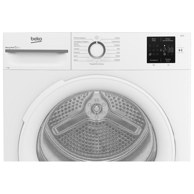 Beko BMT491WI NX Asciugatrice Pompa di Calore 9 Kg Classe C Motore Inverter Display Digitale (84.6x59.8x67.2 cm) colore Bianco