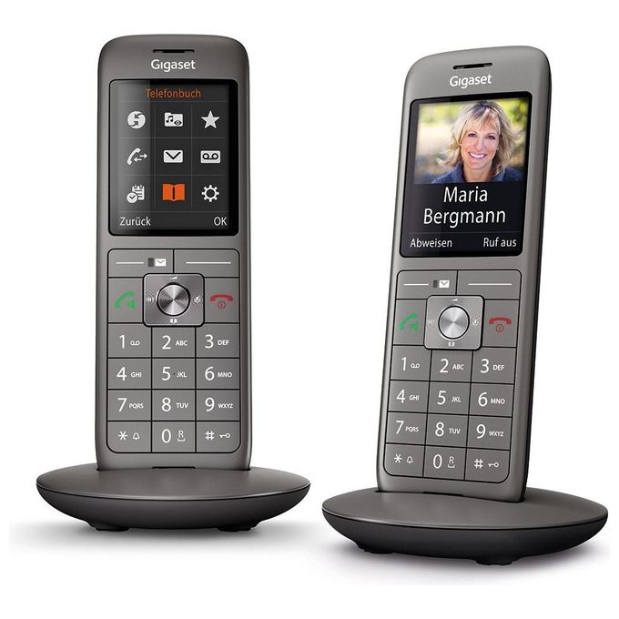 Gigaset L36852-H2862-B101 CL660HX Telefono Cordless DECT Duo Vivavoce Display TFT 2.4'' VoIP CAT-iq 2.0 colore Antracite Nero