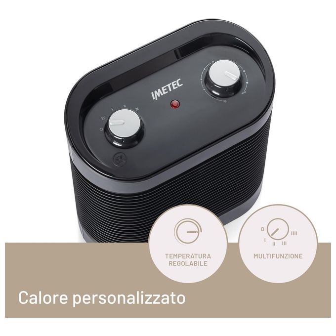 Imetec 4028 Silent Power Comfort Termoventilatore 2100 W 4 funzioni termostato antigelo colore Nero