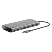 Belkin INC015 Connect Hub Universale 8 in 1 USB-C con Dual Display 2 HDMI 2 USB-C 2 USB-A 1 GbE 100 W PD Alluminio colore Grigio