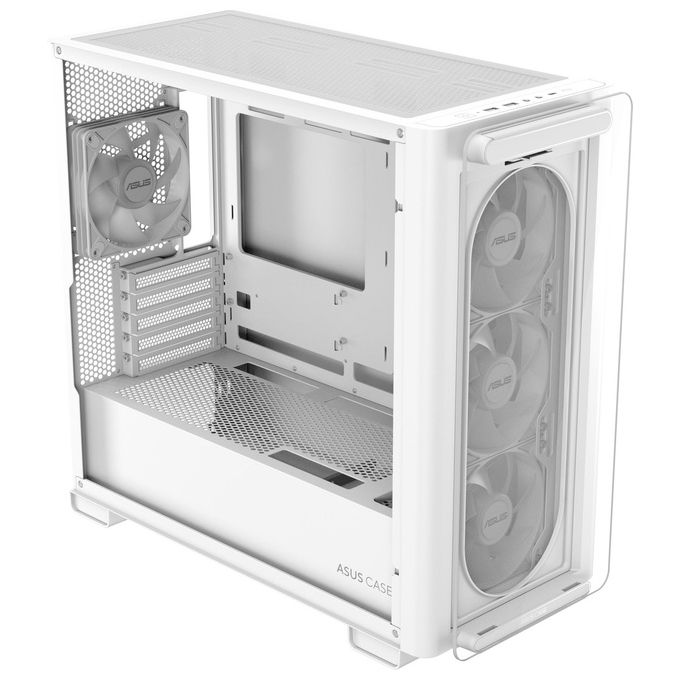 ASUS 90DC00K3-B19010 A23 PLUS TG Case per PC Micro Tower con Pannello in Vetro Temperato e Illuminazione ARGB colore Bianco