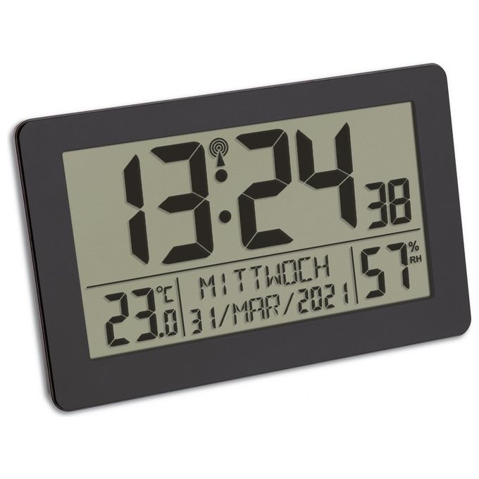 TFA Dostmann 60.2557.01 Orologio Digitale da Parete a Controllo Radio