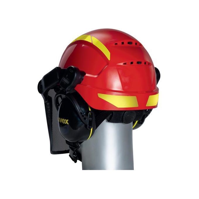 Uvex 9774238 pheos Forestry Elmetto Protettivo EN 397 ABS Ventilato 52-61 cm colore Rosso