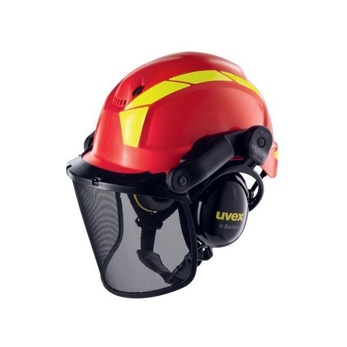 Uvex 9774238 pheos Forestry Elmetto Protettivo EN 397 ABS Ventilato 52-61 cm colore Rosso