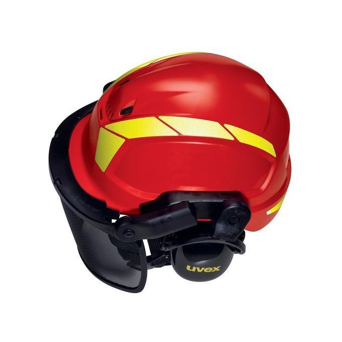 Uvex 9774238 pheos Forestry Elmetto Protettivo EN 397 ABS Ventilato 52-61 cm colore Rosso