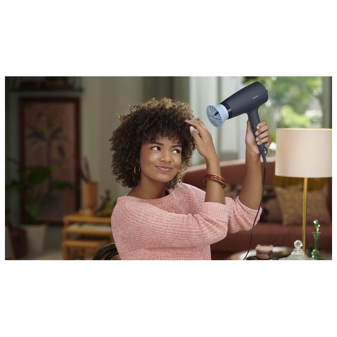 Philips BHD360-20 Serie 3000 Asciugacapelli 2100 W ThermoProtect Ionic 6 impostazioni con concentratore e diffusore colore Blu Marino