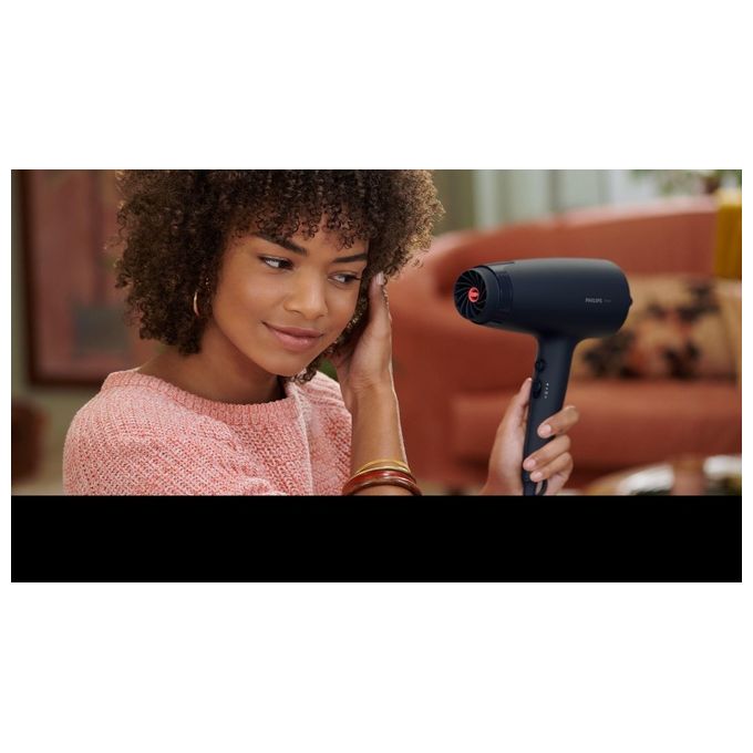 Philips BHD360-20 Serie 3000 Asciugacapelli 2100 W ThermoProtect Ionic 6 impostazioni con concentratore e diffusore colore Blu Marino