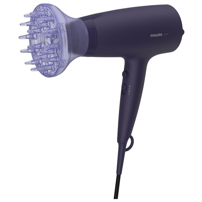 Philips BHD360-20 Serie 3000 Asciugacapelli 2100 W ThermoProtect Ionic 6 impostazioni con concentratore e diffusore colore Blu Marino
