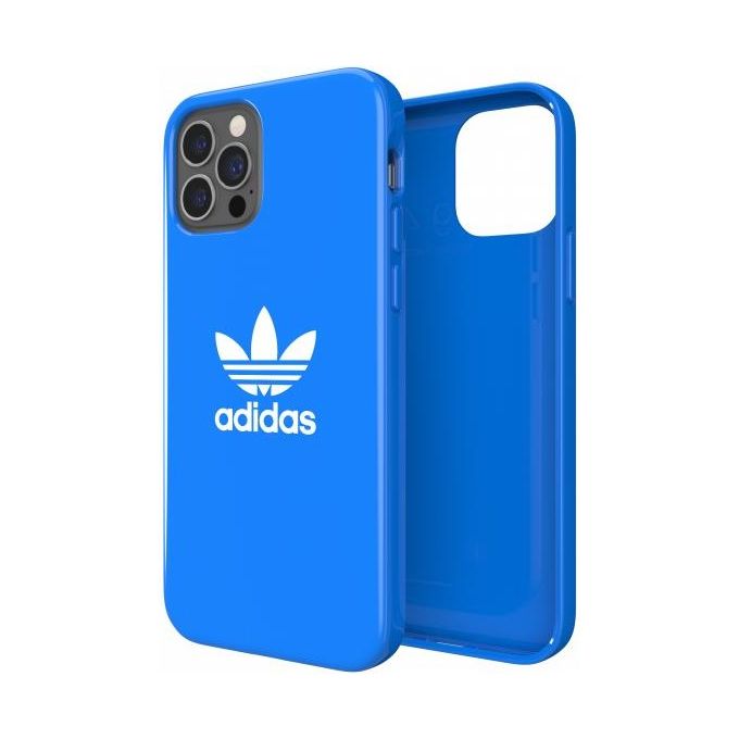 Adidas 42291 OR Snap Trefoil Cover iPhone 12 Pro Max TPU Antiurto Bordi Rialzati colore Blu