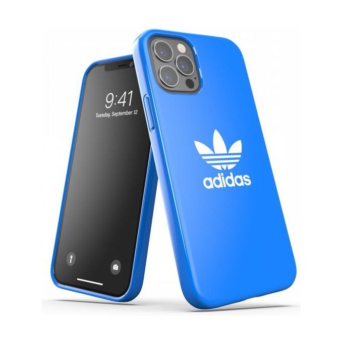 Adidas 42291 OR Snap Trefoil Cover iPhone 12 Pro Max TPU Antiurto Bordi Rialzati colore Blu