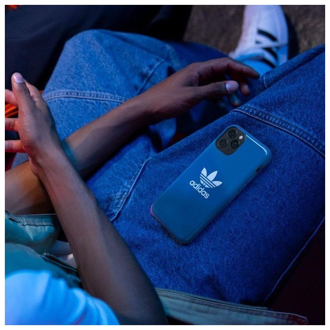 Adidas 42291 OR Snap Trefoil Cover iPhone 12 Pro Max TPU Antiurto Bordi Rialzati colore Blu