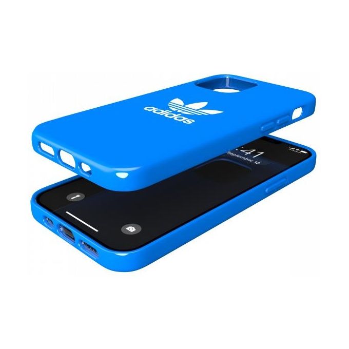 Adidas 42291 OR Snap Trefoil Cover iPhone 12 Pro Max TPU Antiurto Bordi Rialzati colore Blu