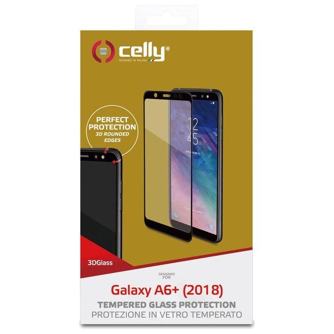 Celly 3D Glass per Samsung Galaxy A6+ 2018 Nero