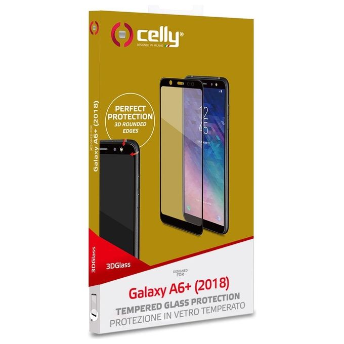 Celly 3D Glass per Samsung Galaxy A6+ 2018 Nero
