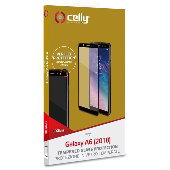Celly 3D Glass per Samsung Galaxy A6 2018 Nero