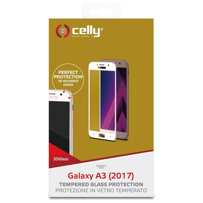 Celly 3D Glass per Samsung Galaxy A3 2017 Bianco