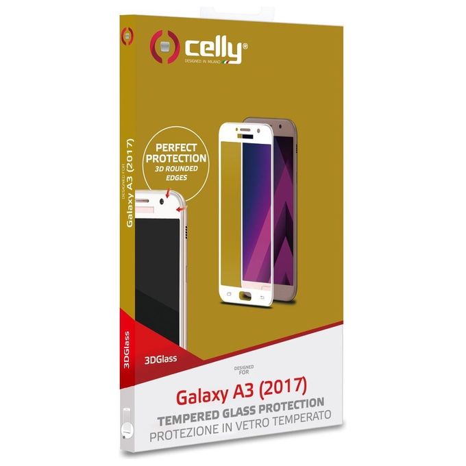 Celly 3D Glass per Samsung Galaxy A3 2017 Bianco