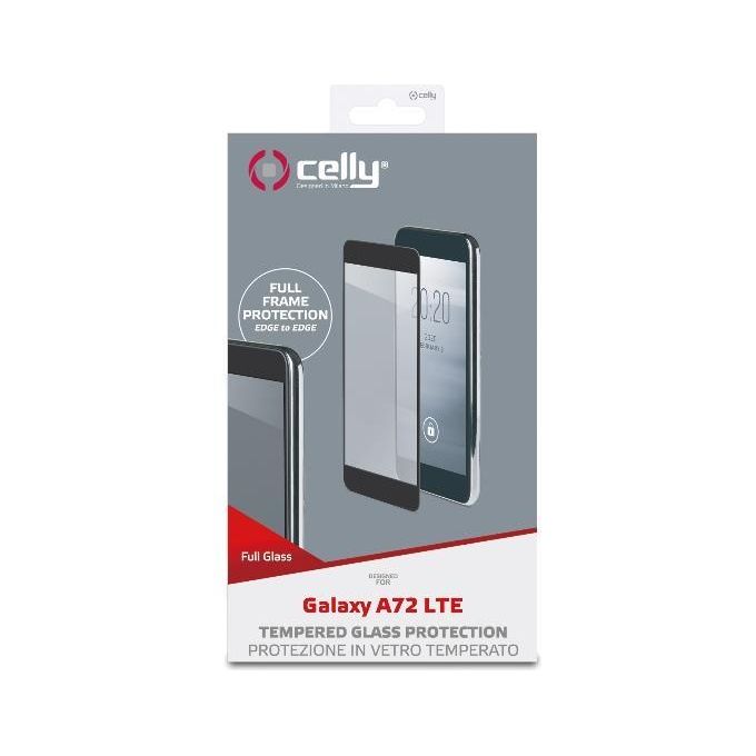 Celly Full Glass per Samsung Galaxy A72 Nero