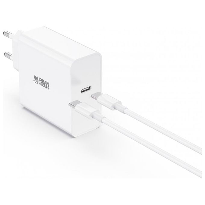 Urban Factory PSC65UF Powee Caricatore Interno Universale 65W USB Tipo C 2 m colore Bianco