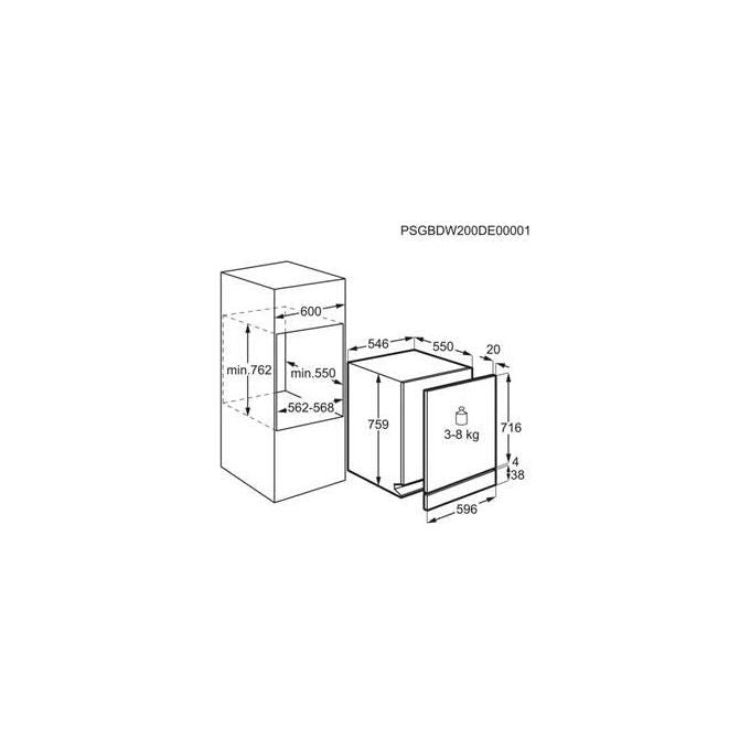 Electrolux KESC5300L Lavastoviglie a Scomparsa Totale 12 coperti Classe D Inverter AirDry 44 dB (76x55x55 cm) colore Nero