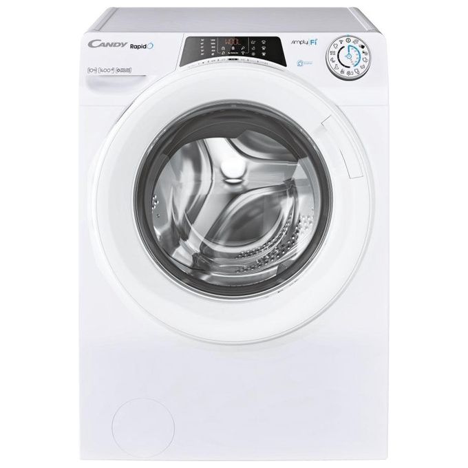 Candy RO14104DWME-1-S - Lavatrice a carica frontale 10 kg, 1400 rpm, Classe A, Vapore, Wi-Fi, (85x60x58 cm), Bianco