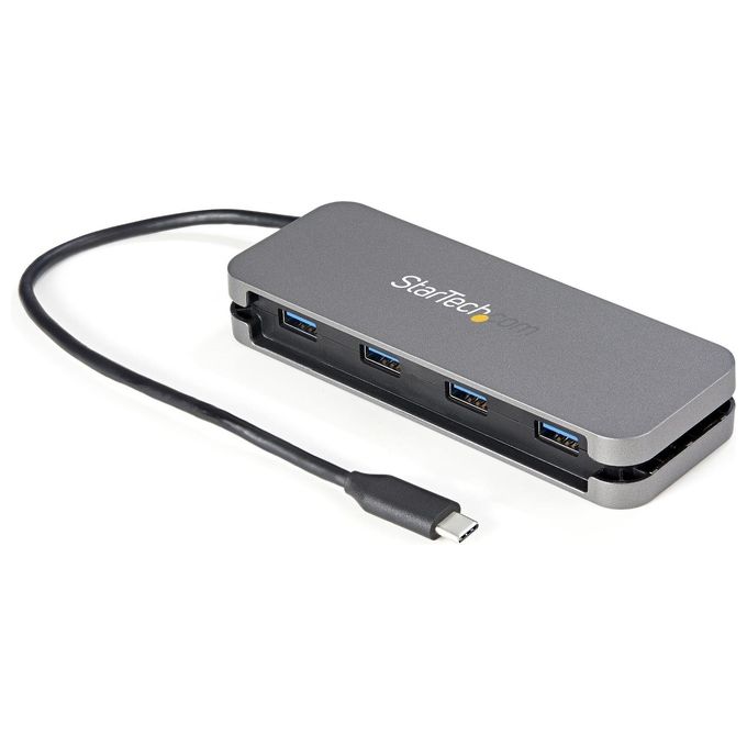 StarTech HB30CM4AB Hub USB C a 4 porte USB 3.2 Gen 1 5 Gbps Bus Powered cavo 28 5 cm colore Nero Grigio
