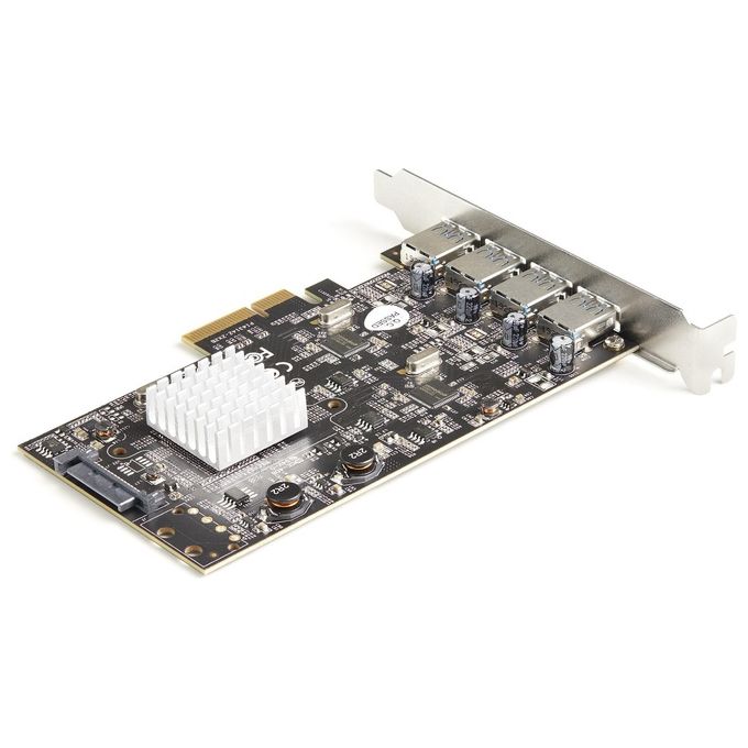 StarTech PEXUSB314A2V2 Scheda di espansione PCIe USB 3.2 Gen 2 a 4 porte USB Type-A 10Gbps con 2 controller ASMedia ASM3142 colore Nero metallico