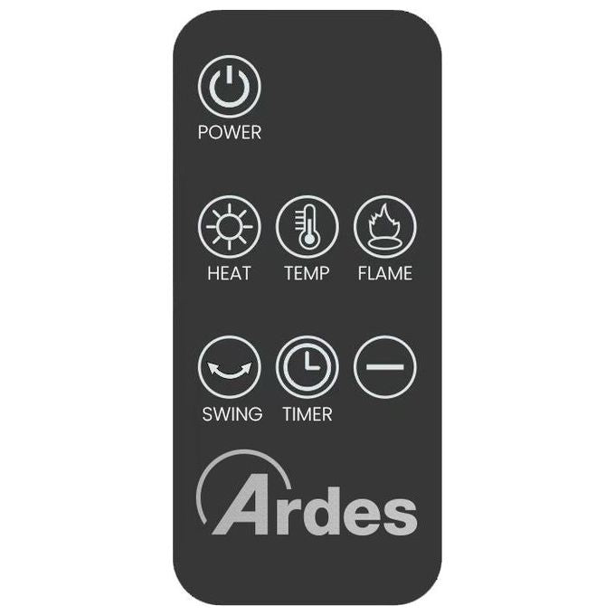 Ardes AR4P22FP ATMO Termoventilatore Torre Ceramico 2000 W con Effetto Fiamma LED Telecomando e Timer 12 h colore Nero