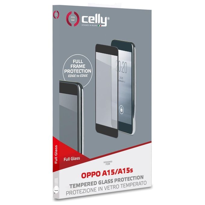 Celly Full Glass per Oppo A15-A15S Nero